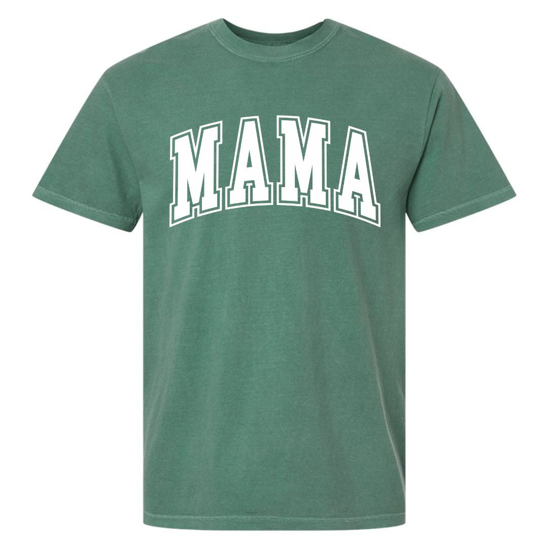MAMA White Collegiate Lettered Short Sleeve T-shirt