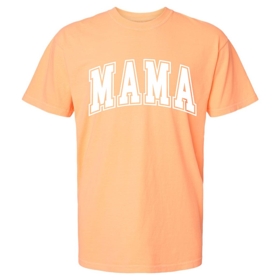 MAMA White Collegiate Lettered Short Sleeve T-shirt