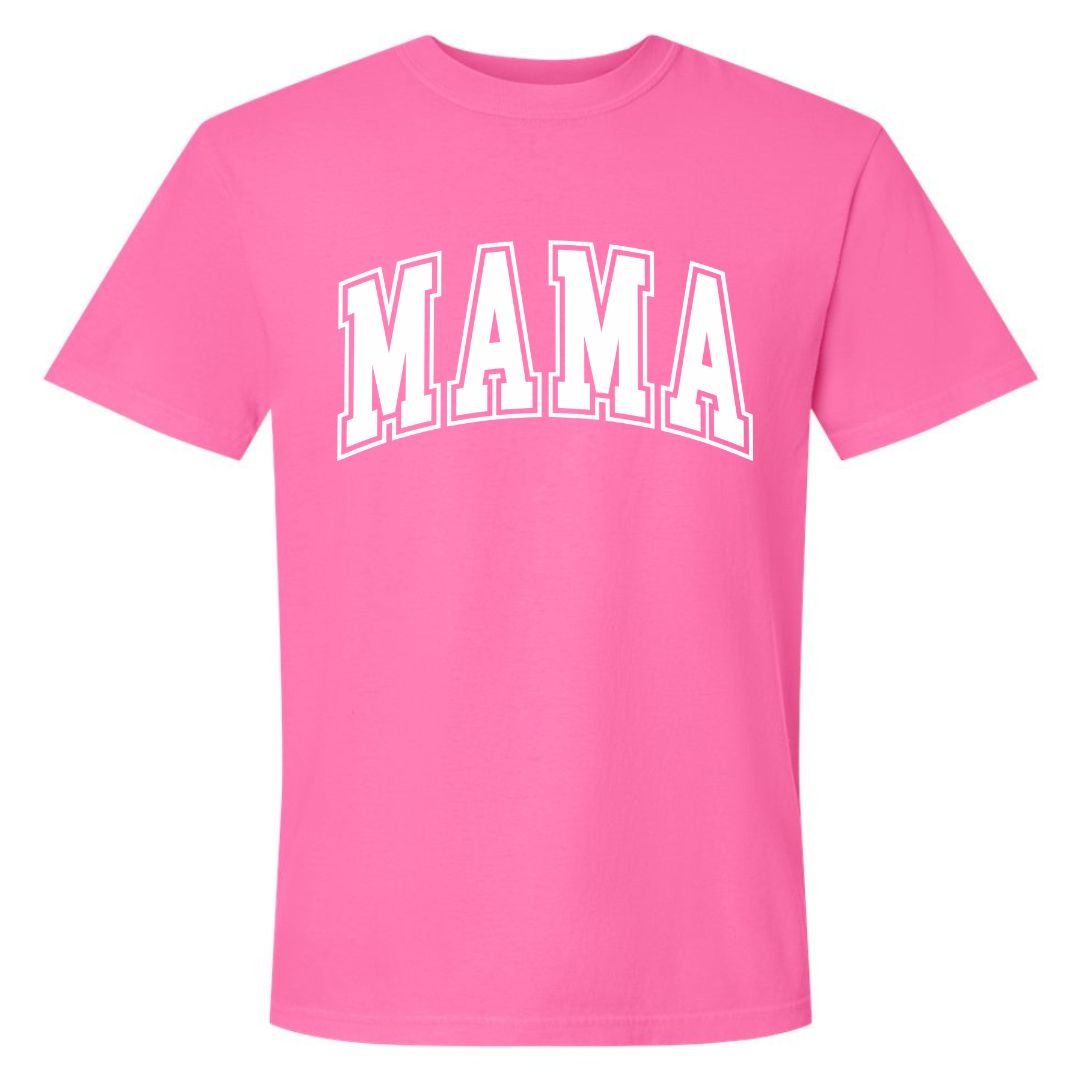MAMA White Collegiate Lettered Short Sleeve T-shirt