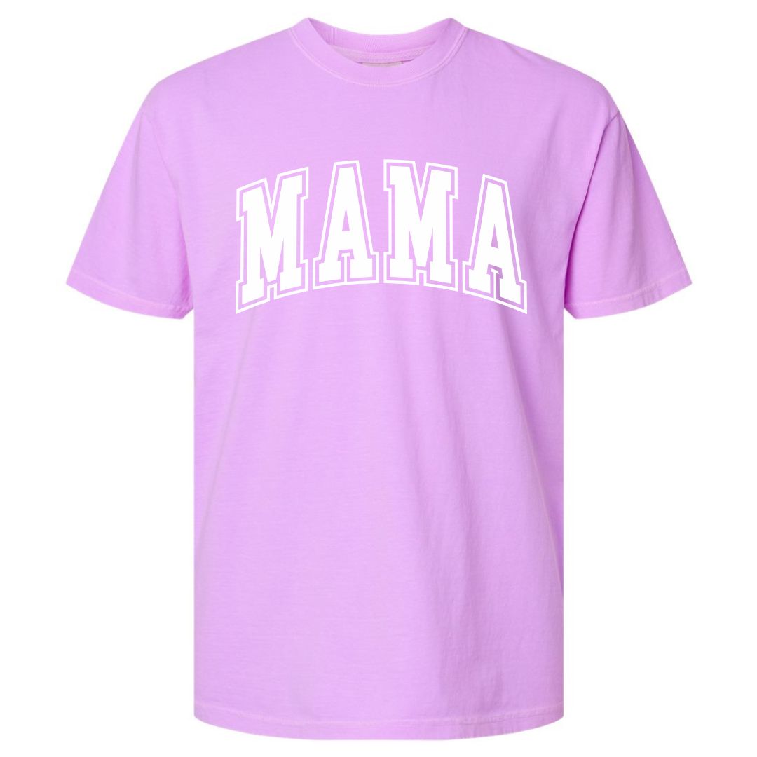MAMA White Collegiate Lettered Short Sleeve T-shirt