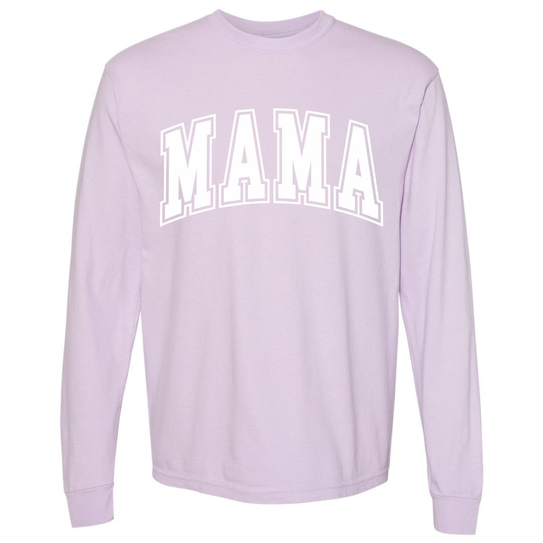 MAMA White Collegiate Lettered Long Sleeve T-shirt
