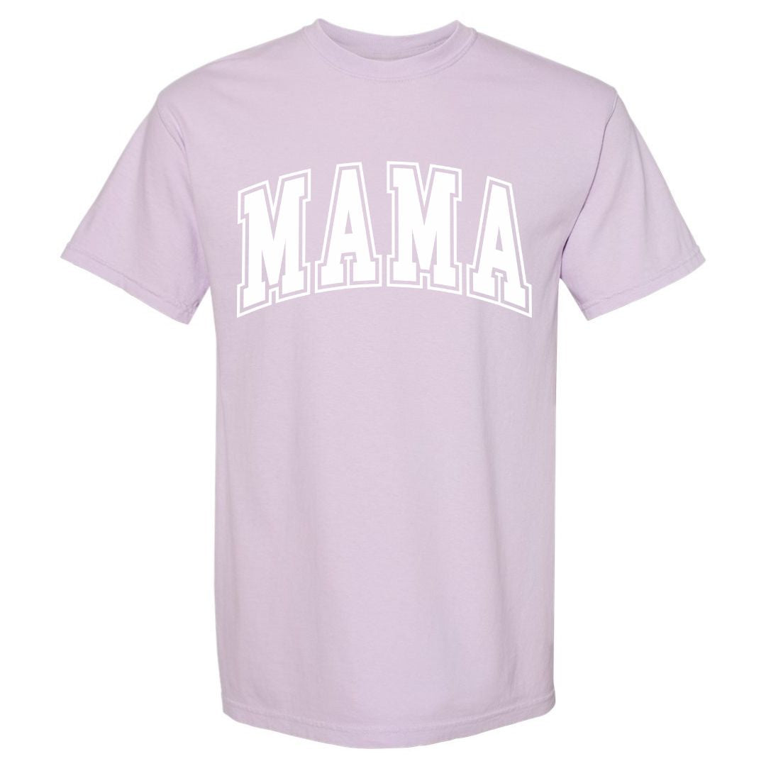 MAMA White Collegiate Lettered Short Sleeve T-shirt