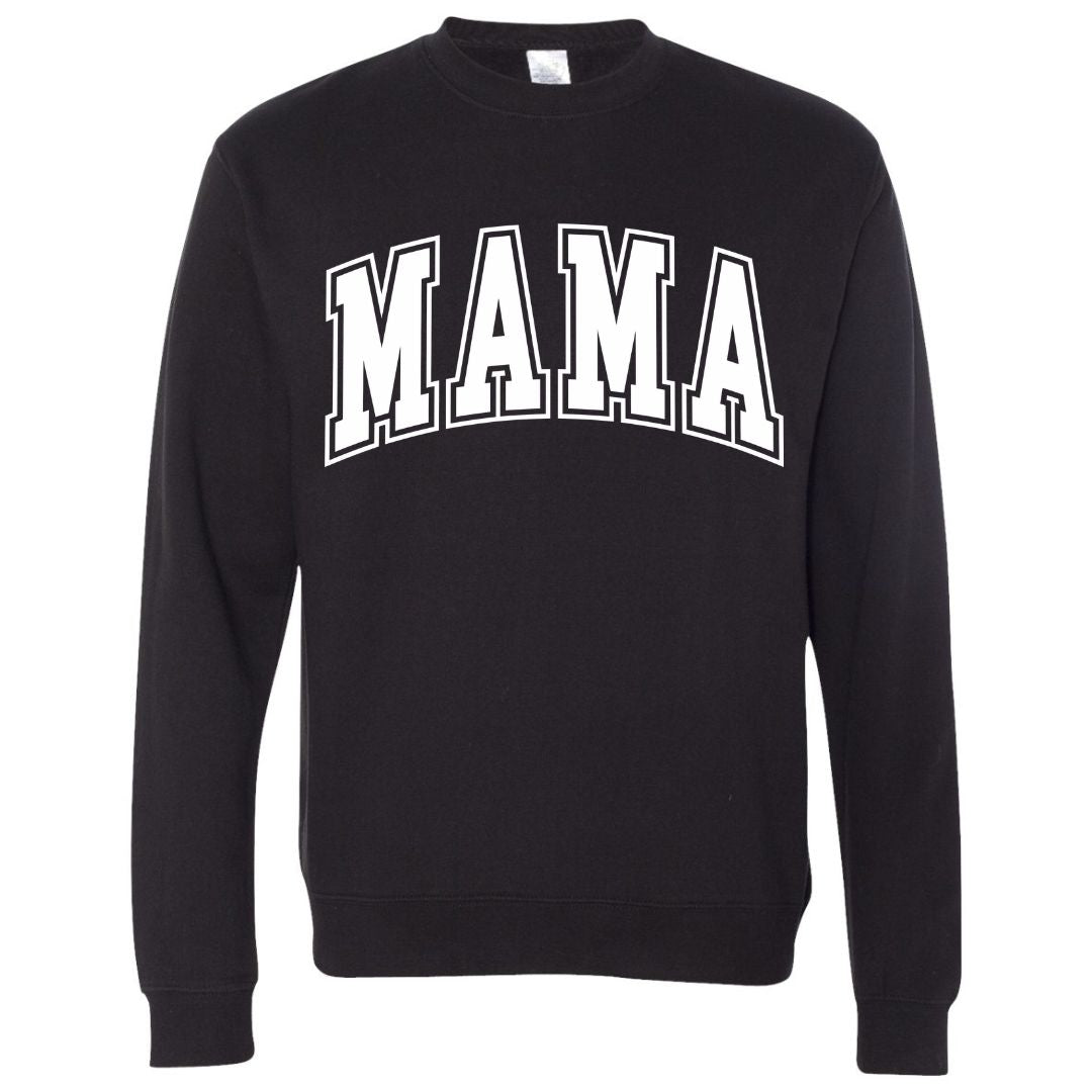 MAMA White Collegiate Lettered Sweatshirt