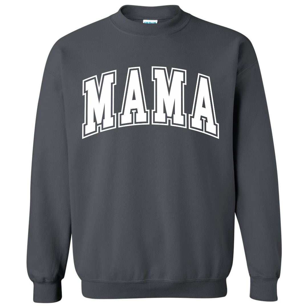 MAMA White Collegiate Lettered Sweatshirt