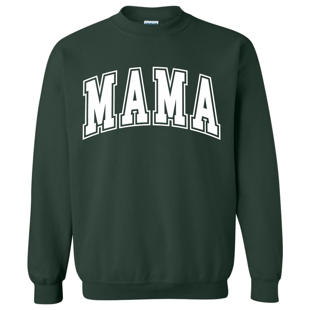 MAMA White Collegiate Lettered Sweatshirt