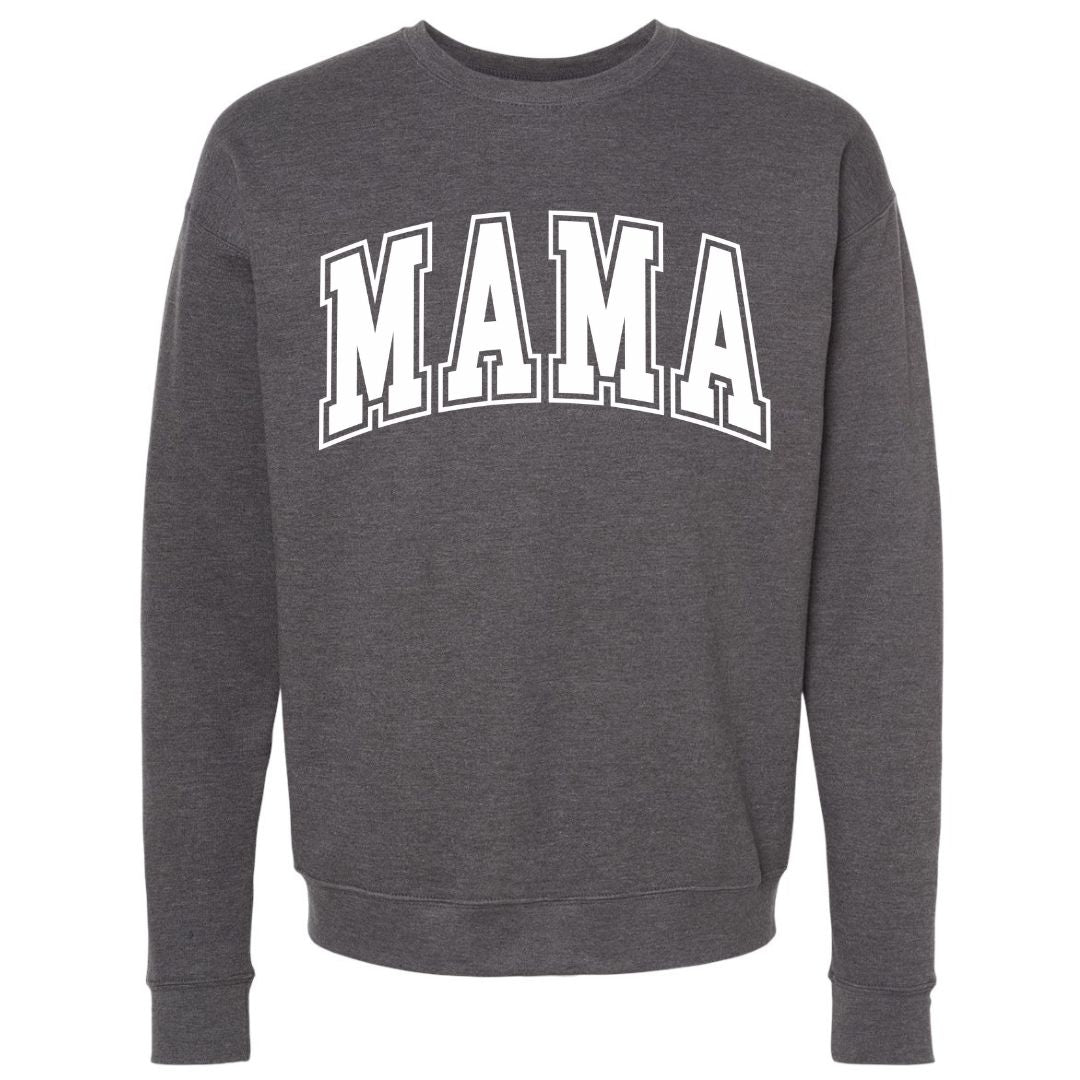 MAMA White Collegiate Lettered Sweatshirt