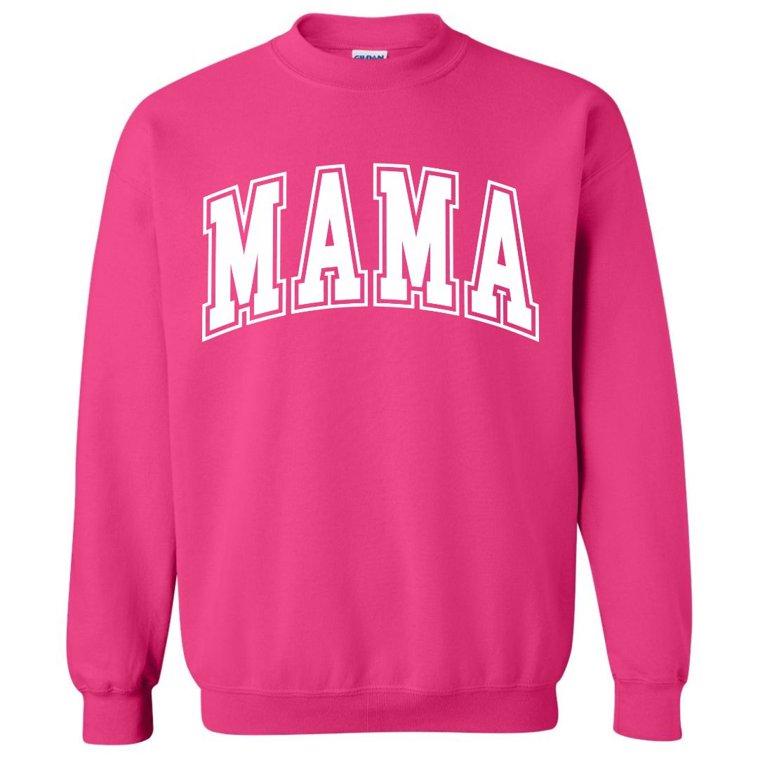 MAMA White Collegiate Lettered Sweatshirt