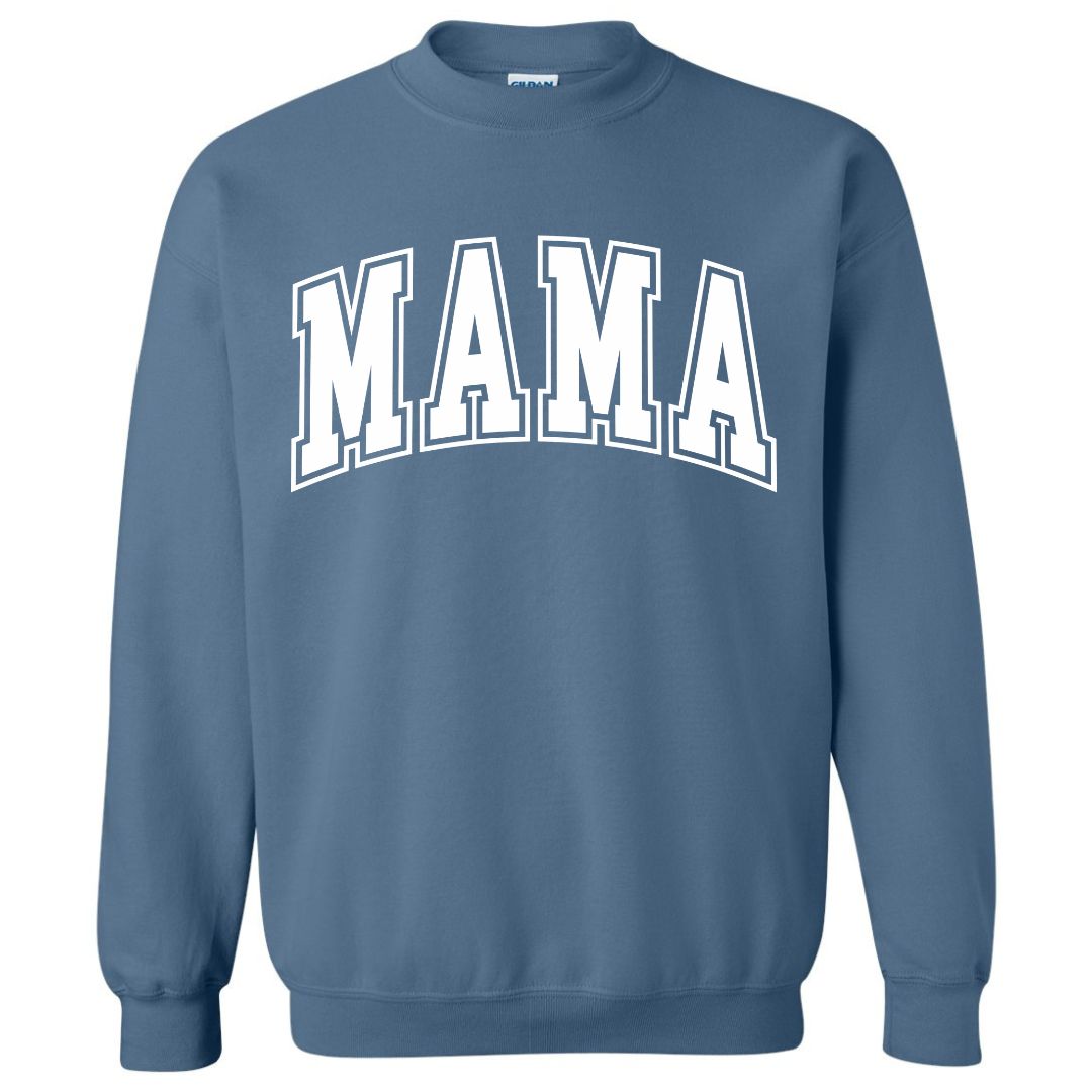 MAMA White Collegiate Lettered Sweatshirt