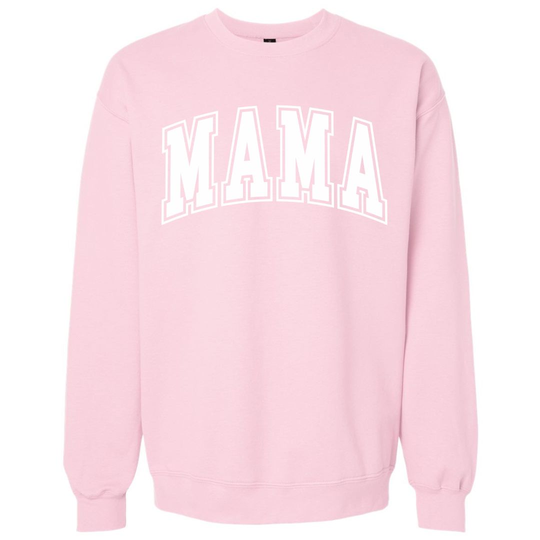 MAMA White Collegiate Lettered Sweatshirt