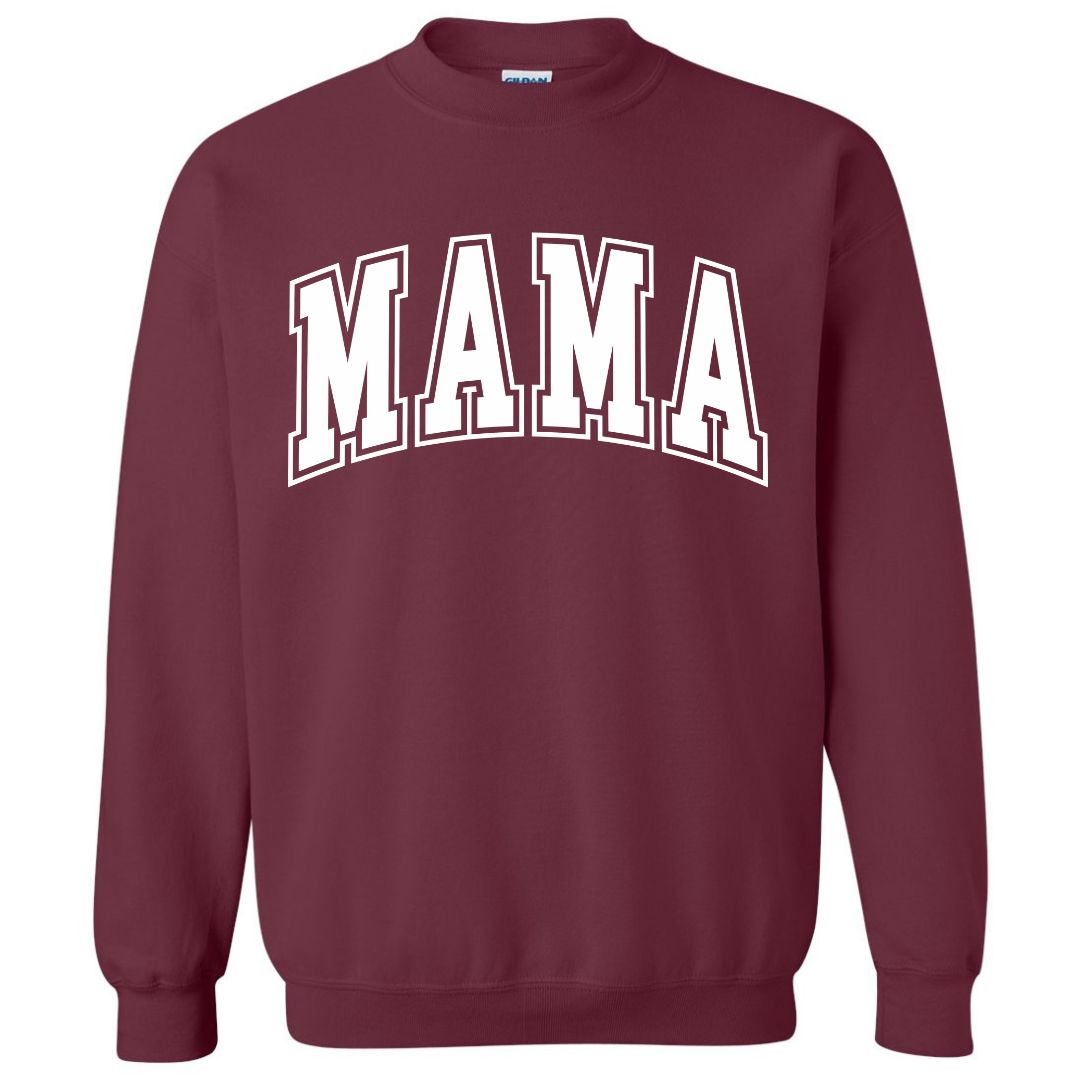 MAMA White Collegiate Lettered Sweatshirt