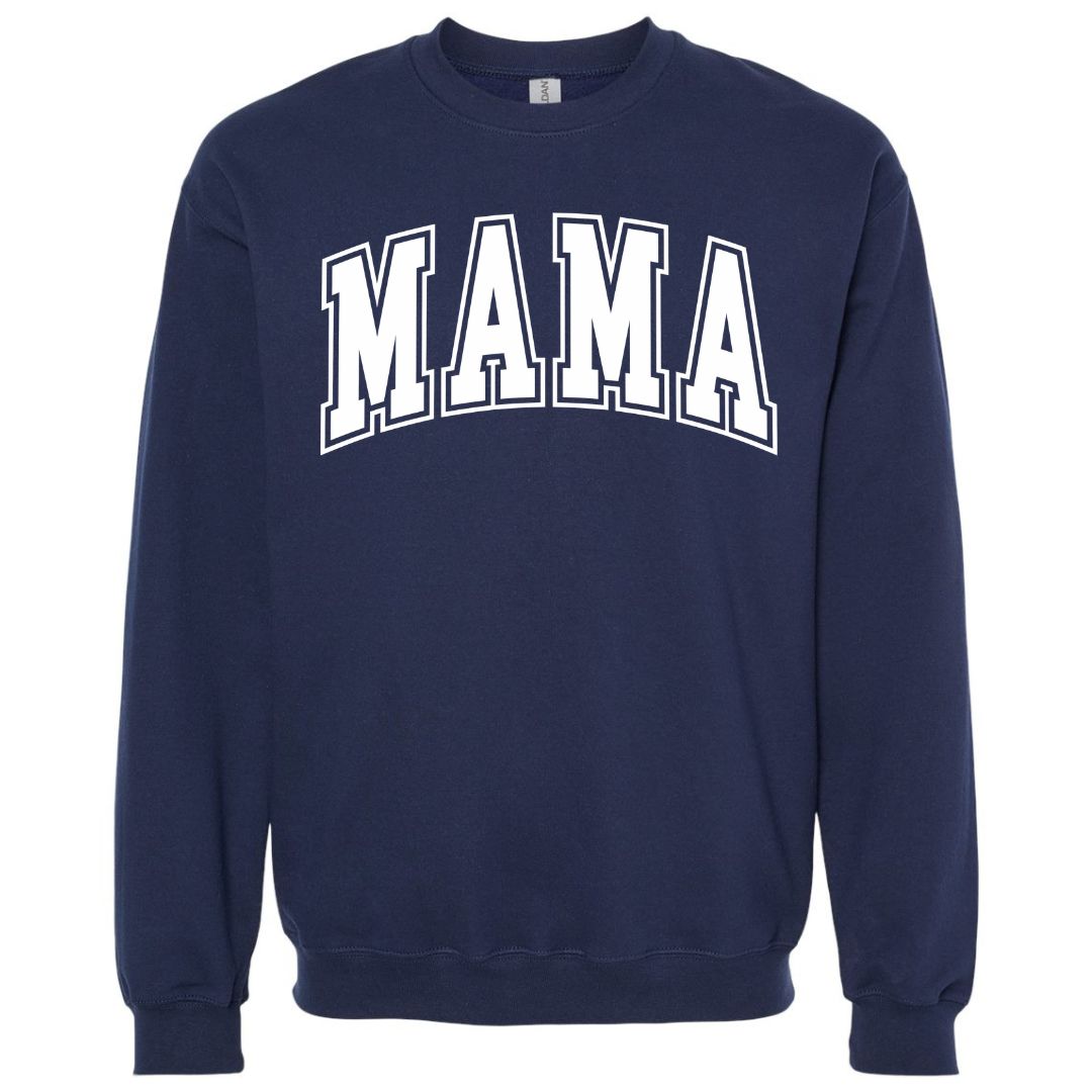 MAMA White Collegiate Lettered Sweatshirt