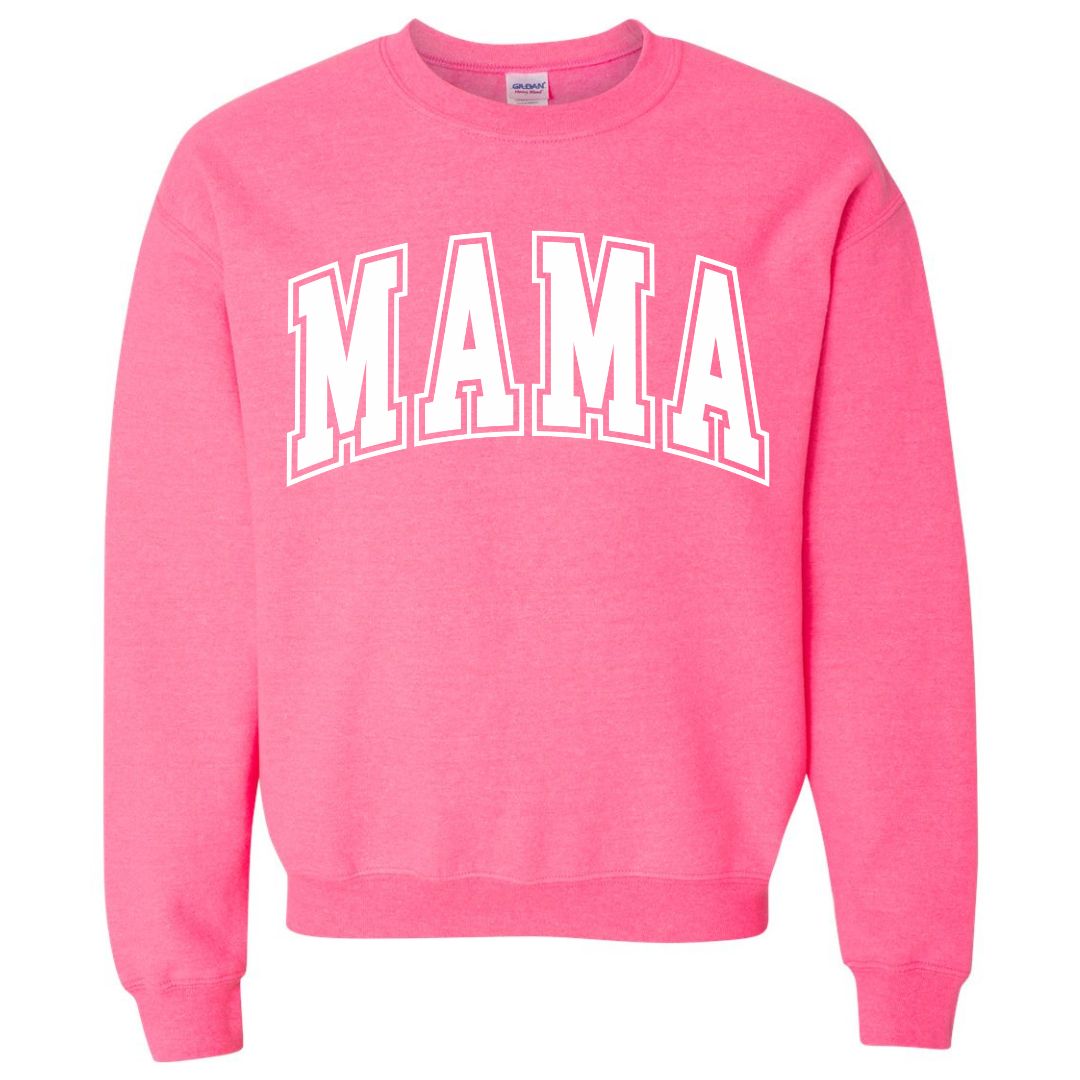 MAMA White Collegiate Lettered Sweatshirt