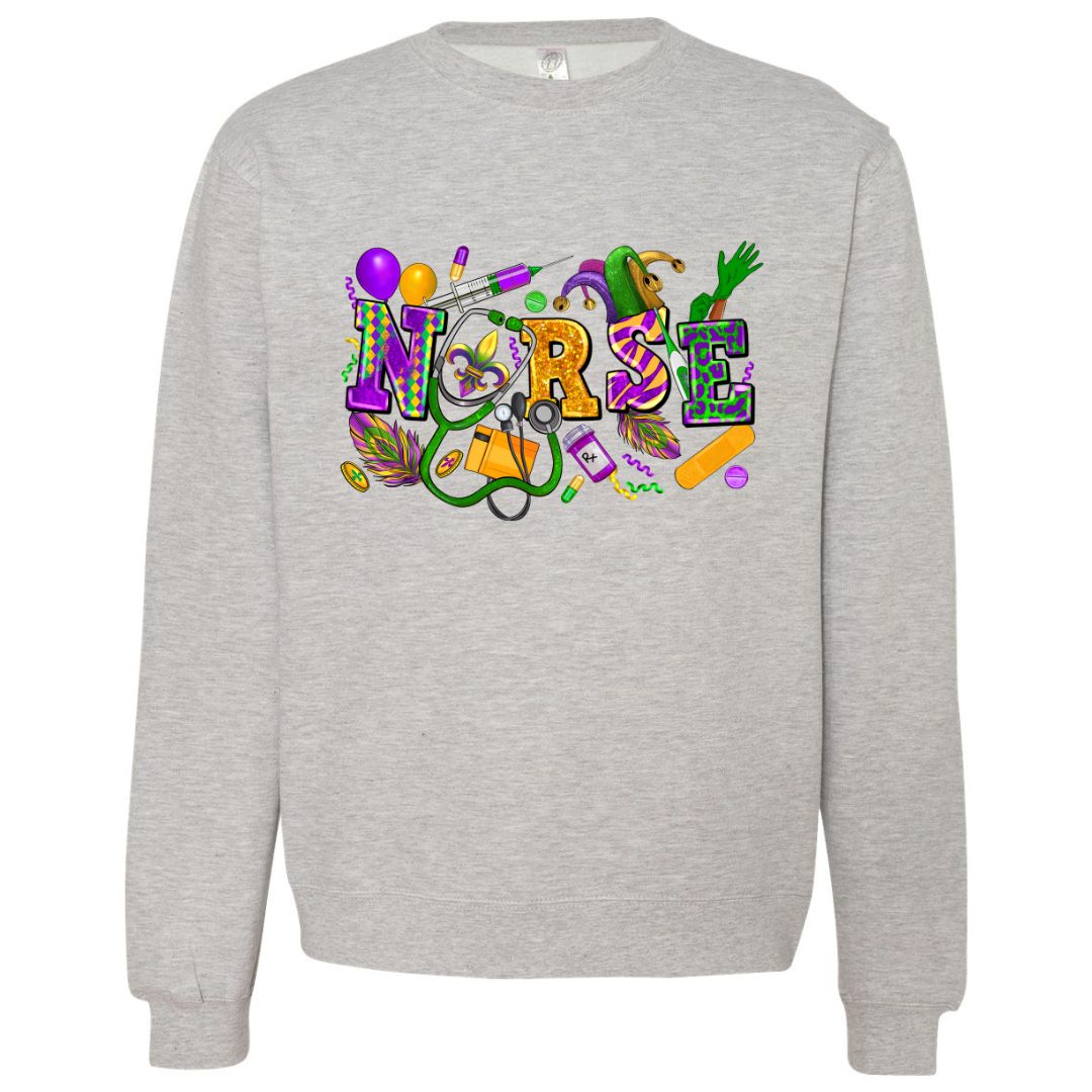 Mardi Gras Nurse Sweatshirt