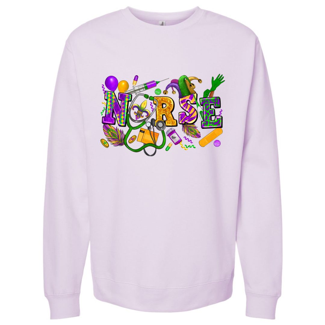 Mardi Gras Nurse Sweatshirt