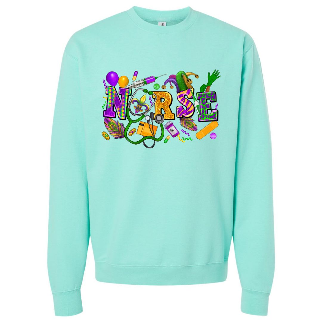 Mardi Gras Nurse Sweatshirt