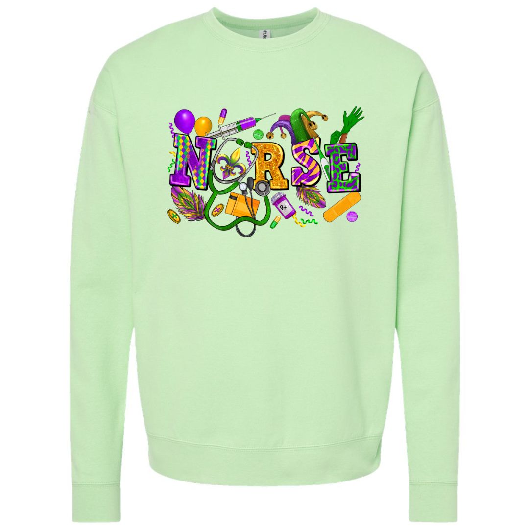 Mardi Gras Nurse Sweatshirt