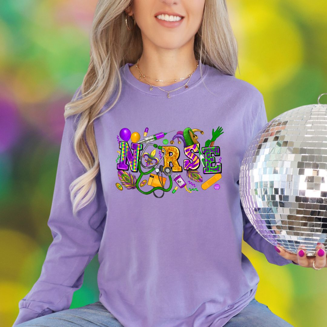Mardi Gras Nurse T-shirt