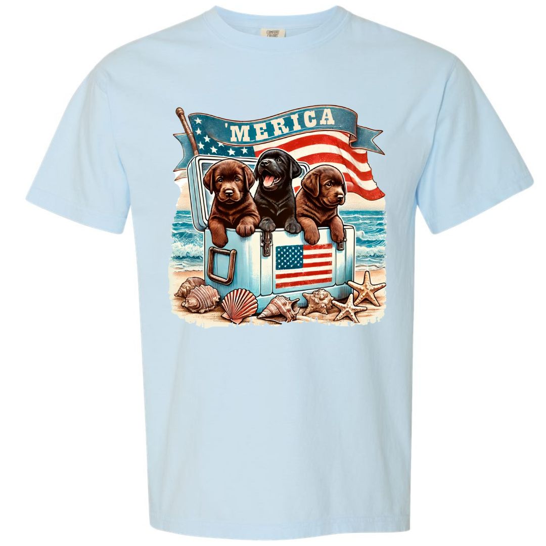 Patriotic Pups Beach T-shirt