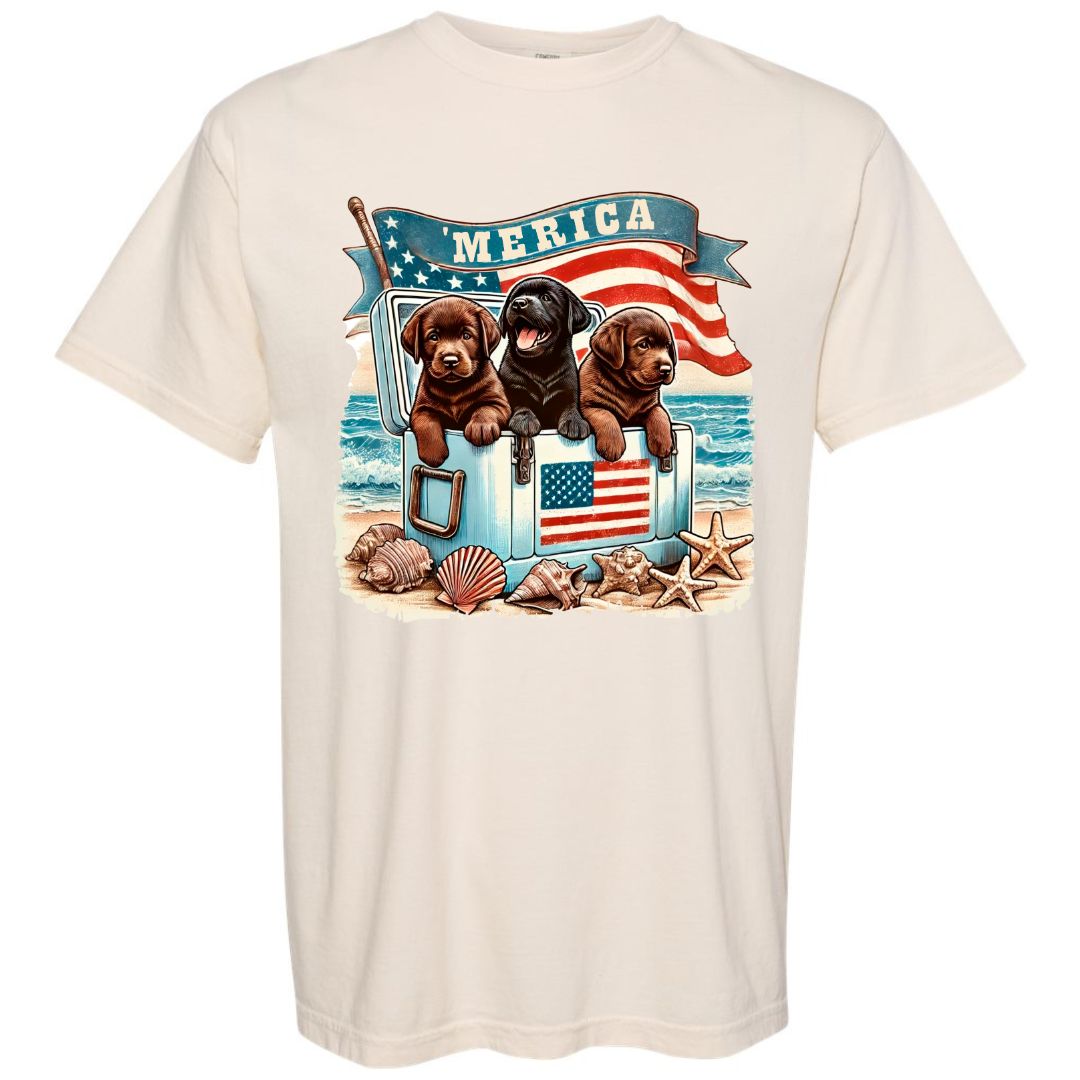Patriotic Pups Beach T-shirt