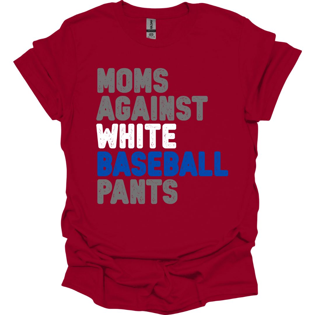 Moms Against White Baseball Pants (Gildan)