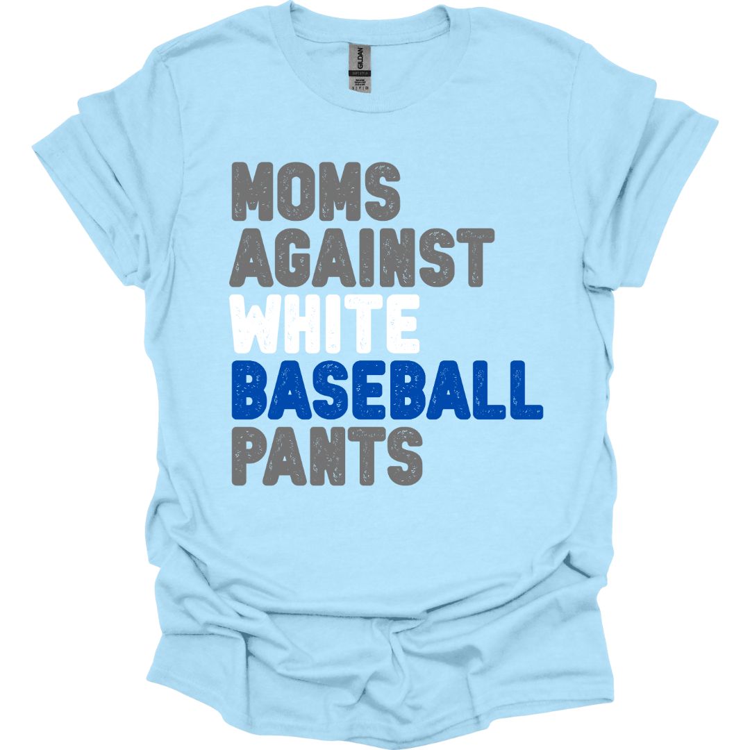 Moms Against White Baseball Pants (Gildan)