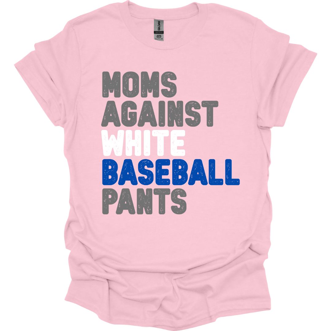 Moms Against White Baseball Pants (Gildan)