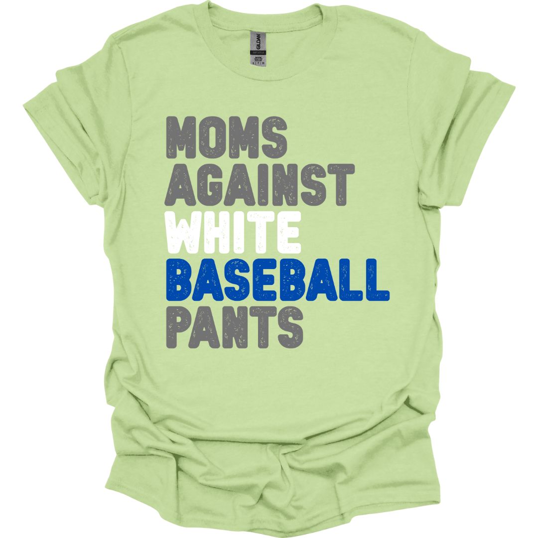 Moms Against White Baseball Pants (Gildan)