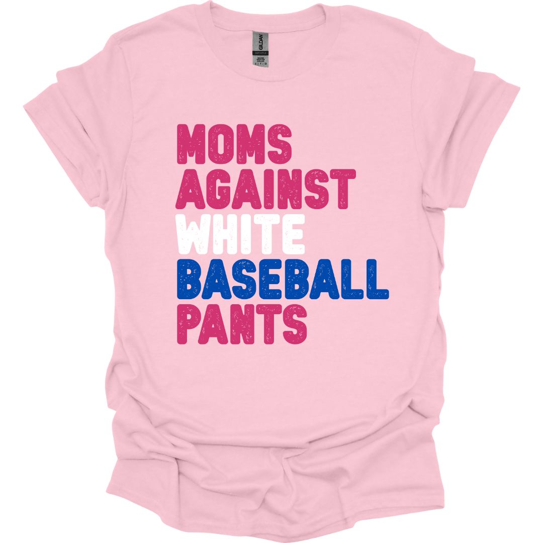 Moms Against White Baseball Pants (Gildan)