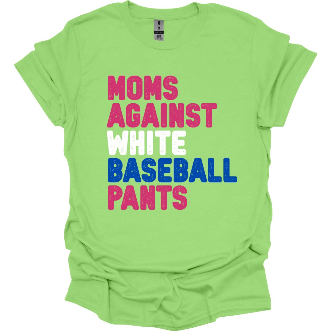 Moms Against White Baseball Pants (Gildan)