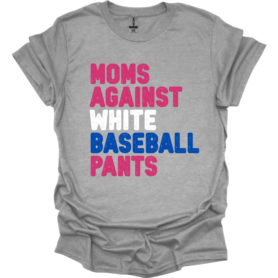 Moms Against White Baseball Pants (Gildan)