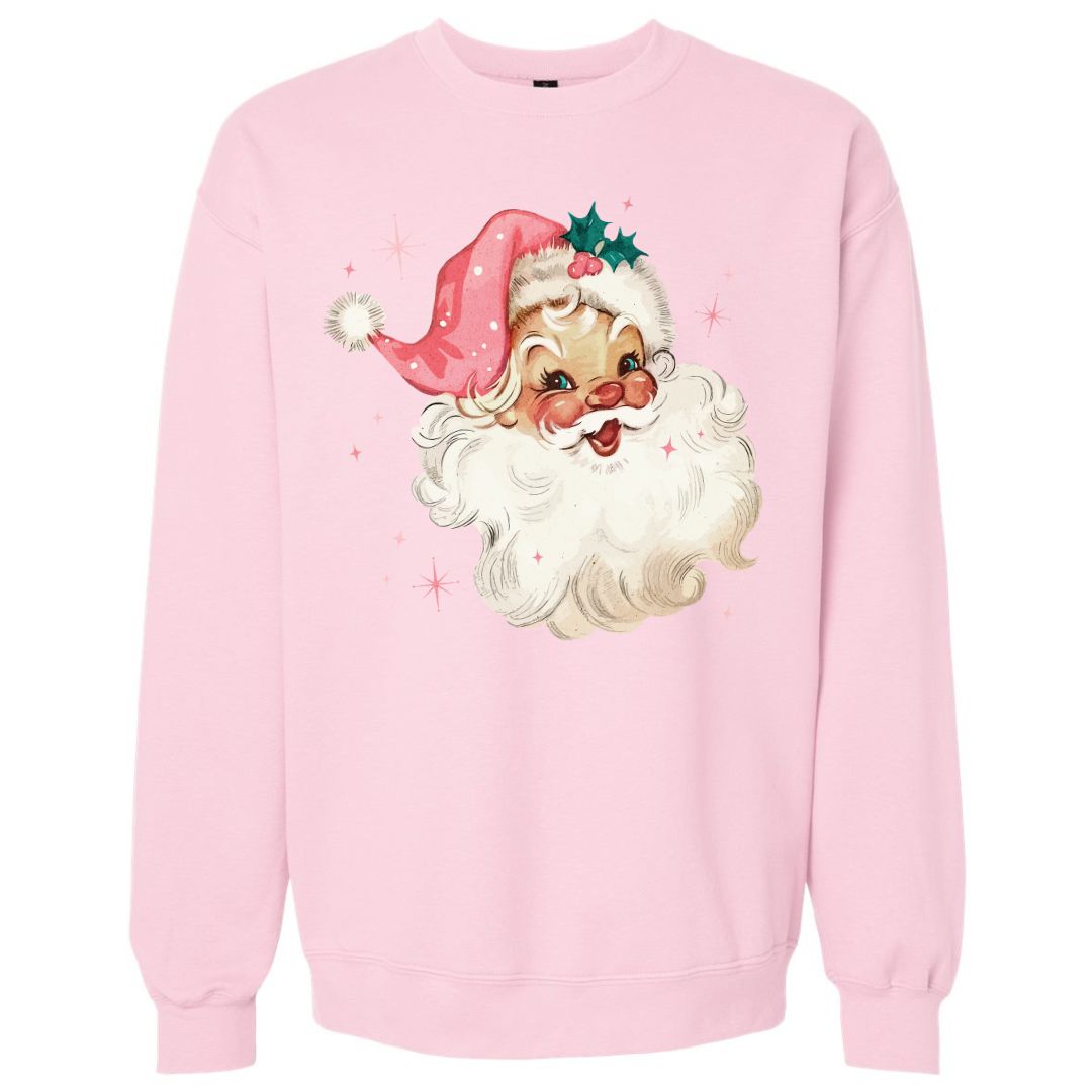 Vintage Pink Santa Sweatshirt/T-shirt