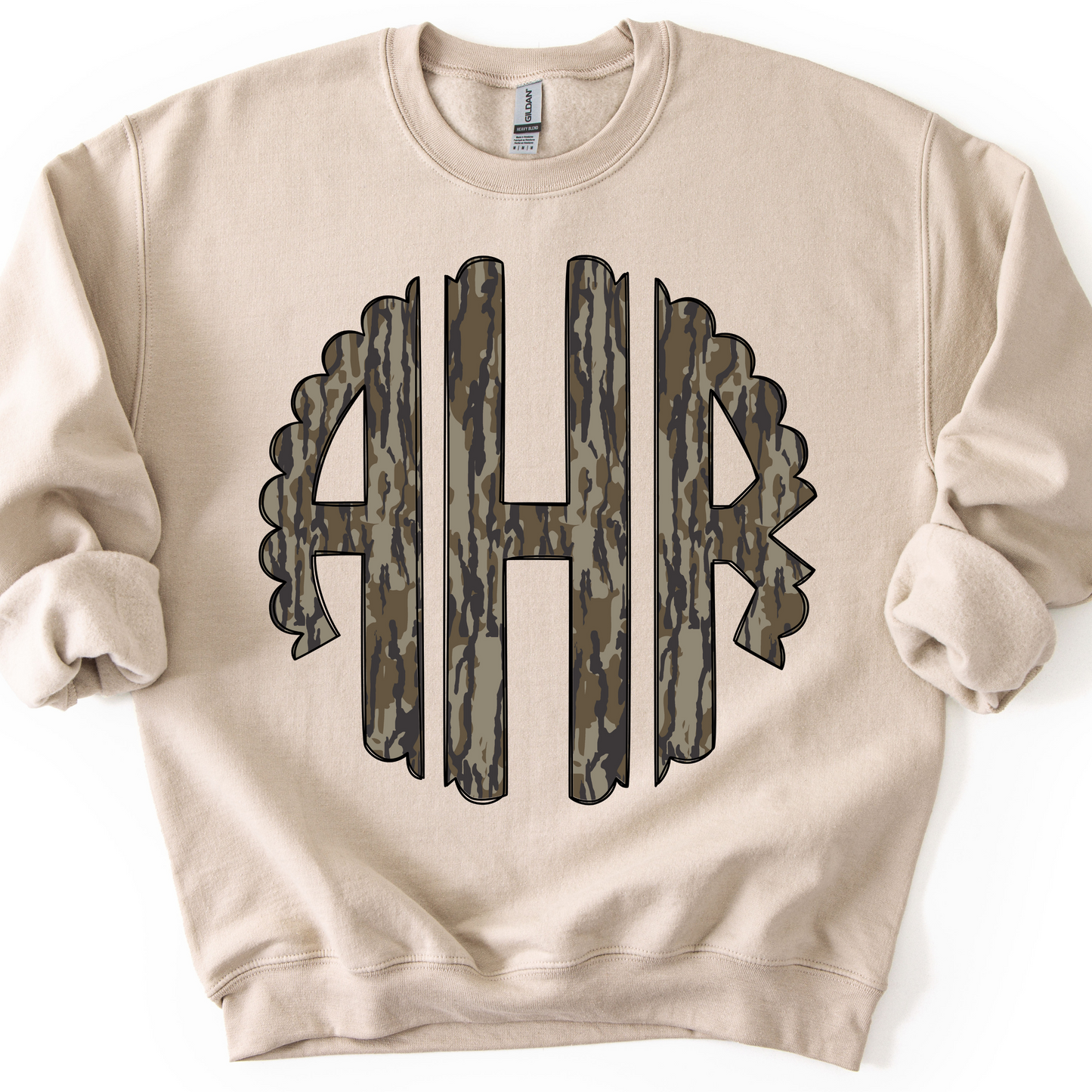 Custom Camo Monogram Crewneck