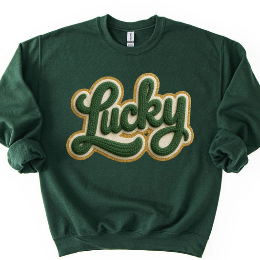 Lucky Faux Knitted Crewneck/T-shirt