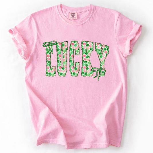 Pink Shamrock Shirt – Lucky, Teacher or Nurse St. Patrick’s Day Tee or Sweatshirt