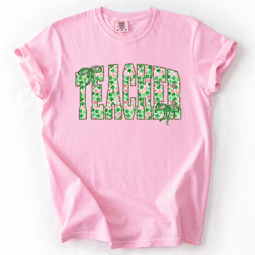 Pink Shamrock Shirt – Lucky, Teacher or Nurse St. Patrick’s Day Tee or Sweatshirt