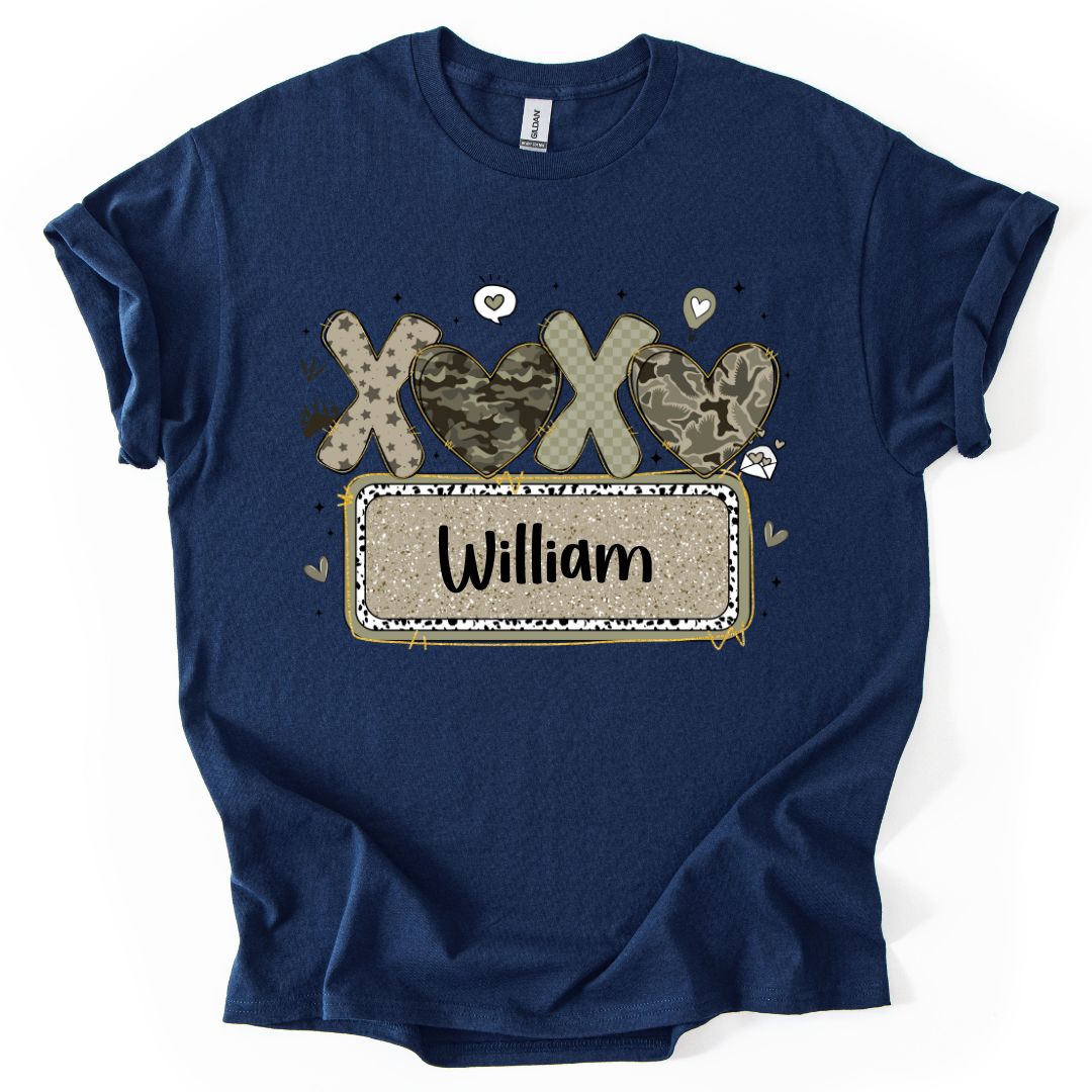 XOXO CAMO YOUTH Custom Name Tee