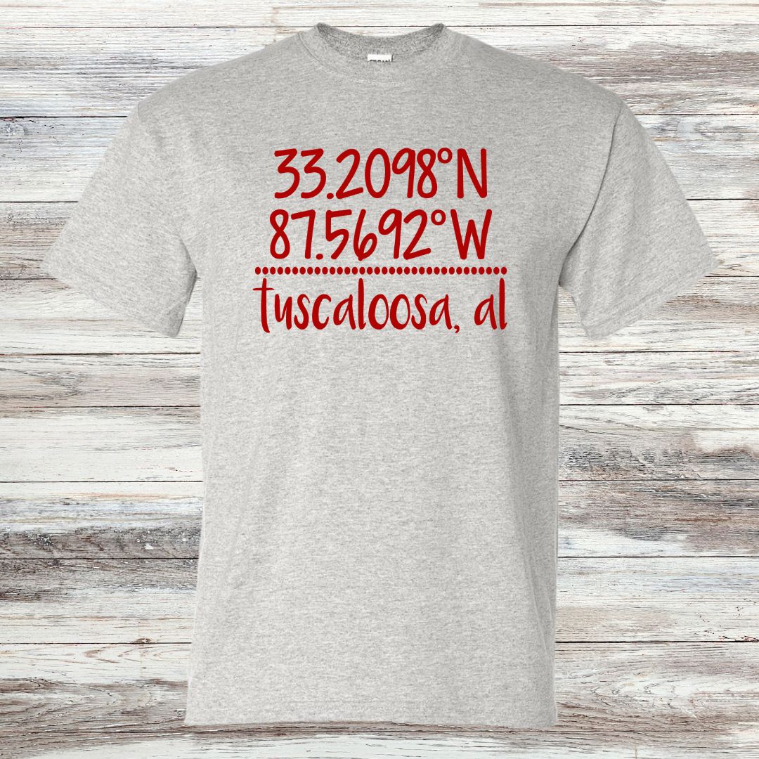 Tuscaloosa Latitude/Longitude T-shirt