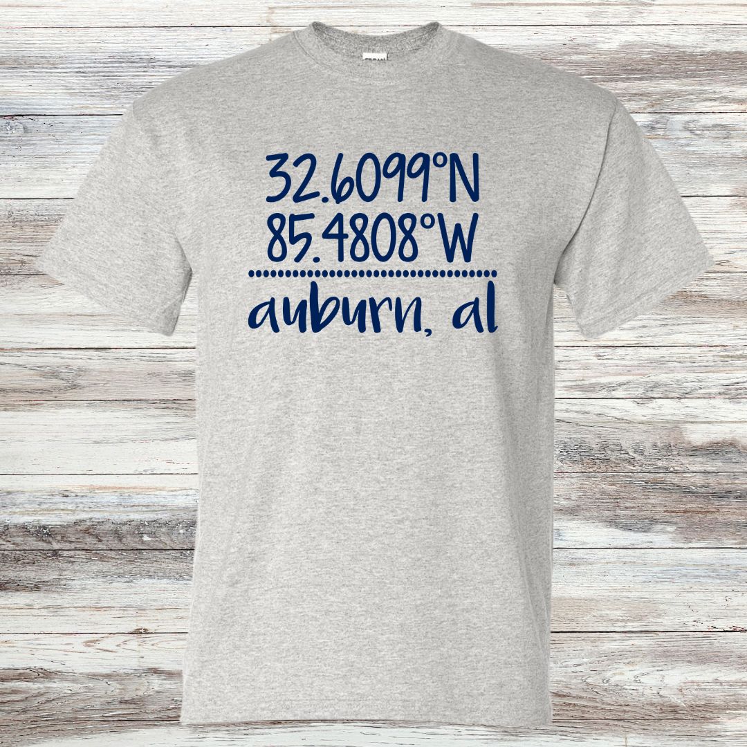 Auburn Latitude/Longitude T-shirt