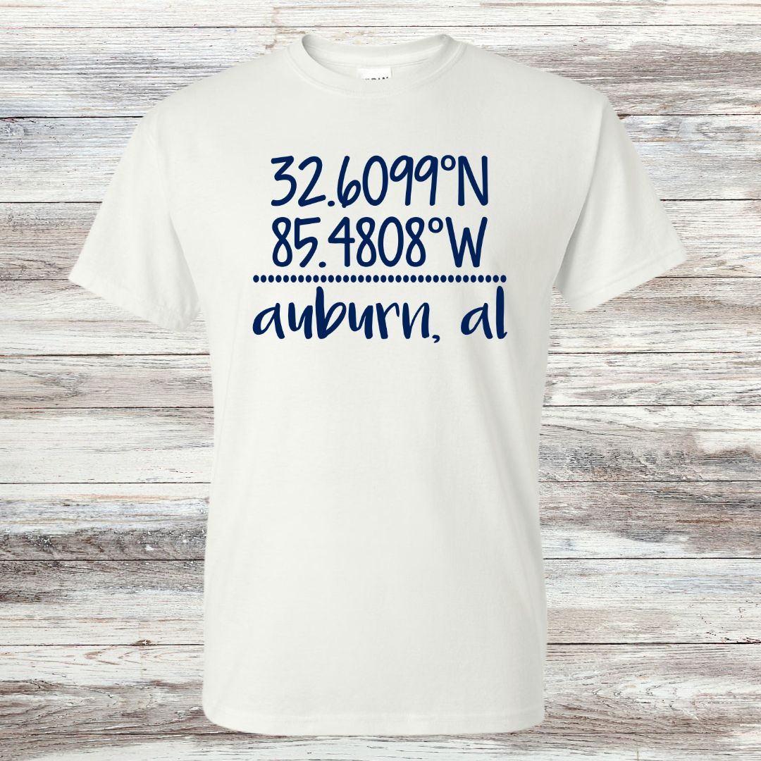 Auburn Latitude/Longitude T-shirt