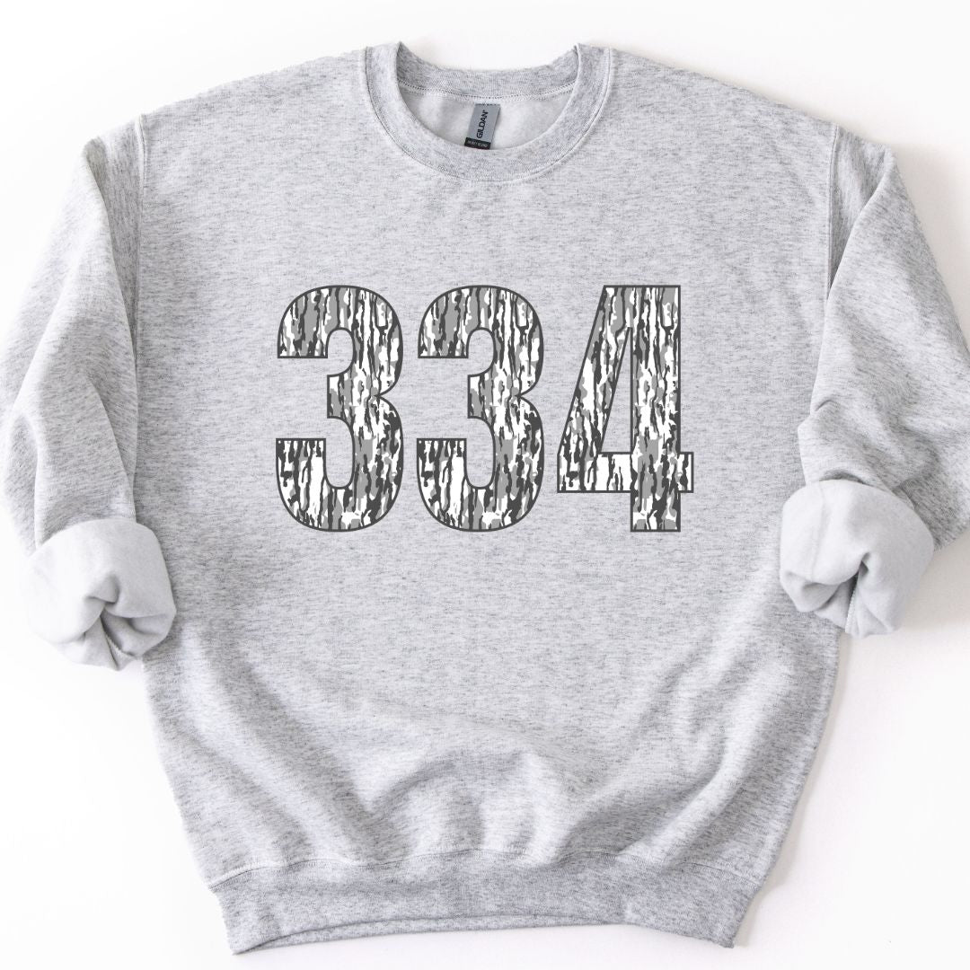 Custom Camo Area Code Crewneck
