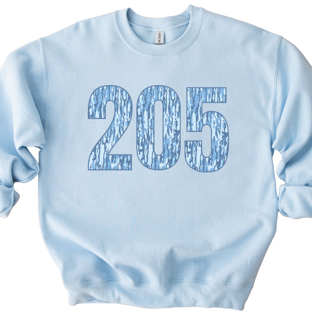 Custom Camo Area Code Crewneck