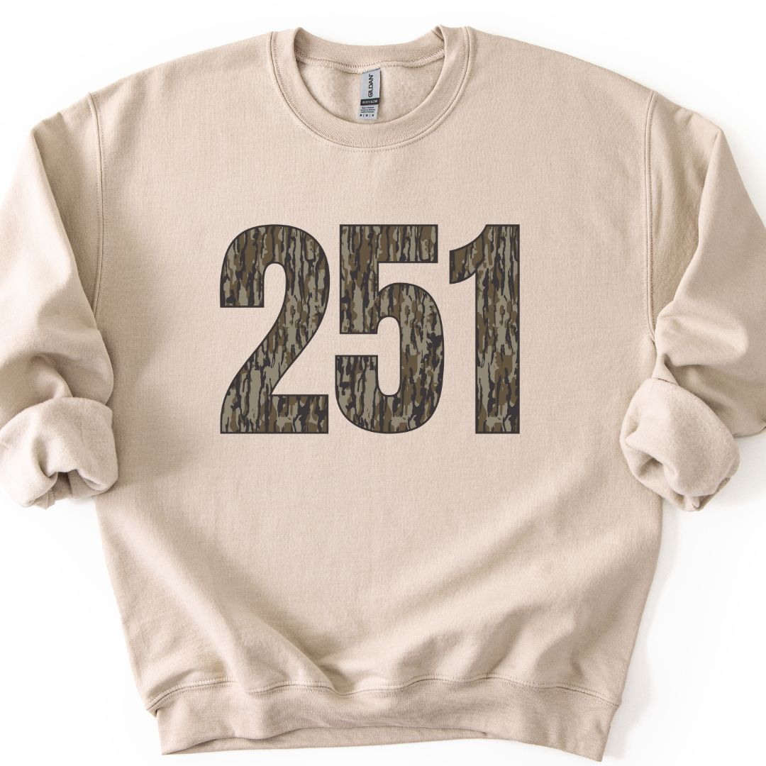 Custom Camo Area Code Crewneck