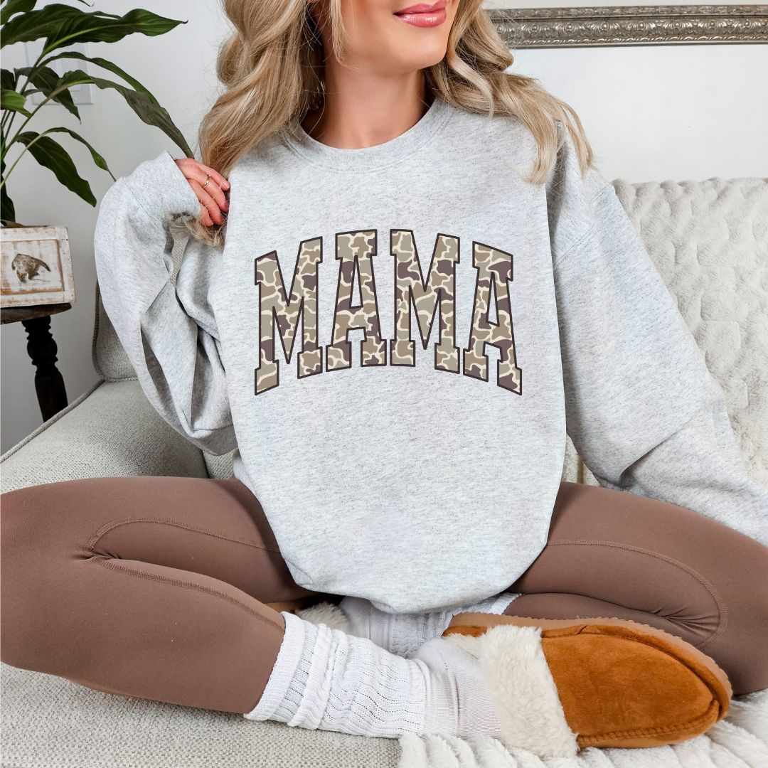 Camo MAMA Crewneck