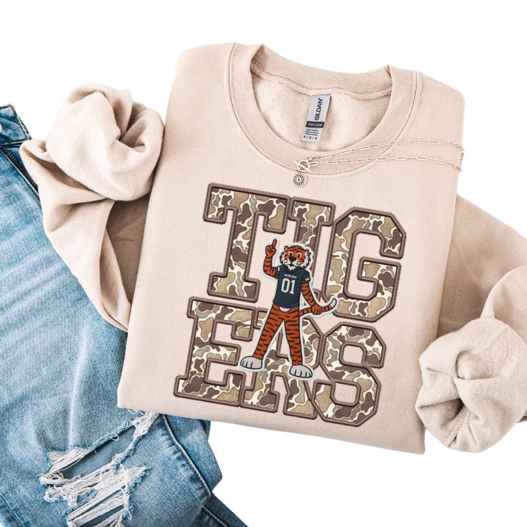 Auburn Tigers Camo Mascot Sweatshirt