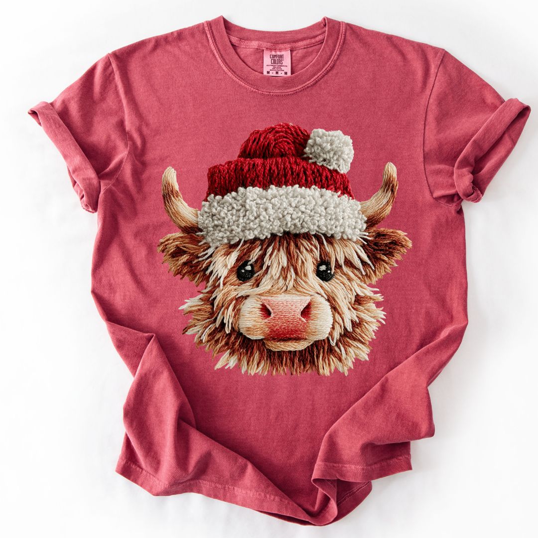 Christmas Highland Cow T-shirt