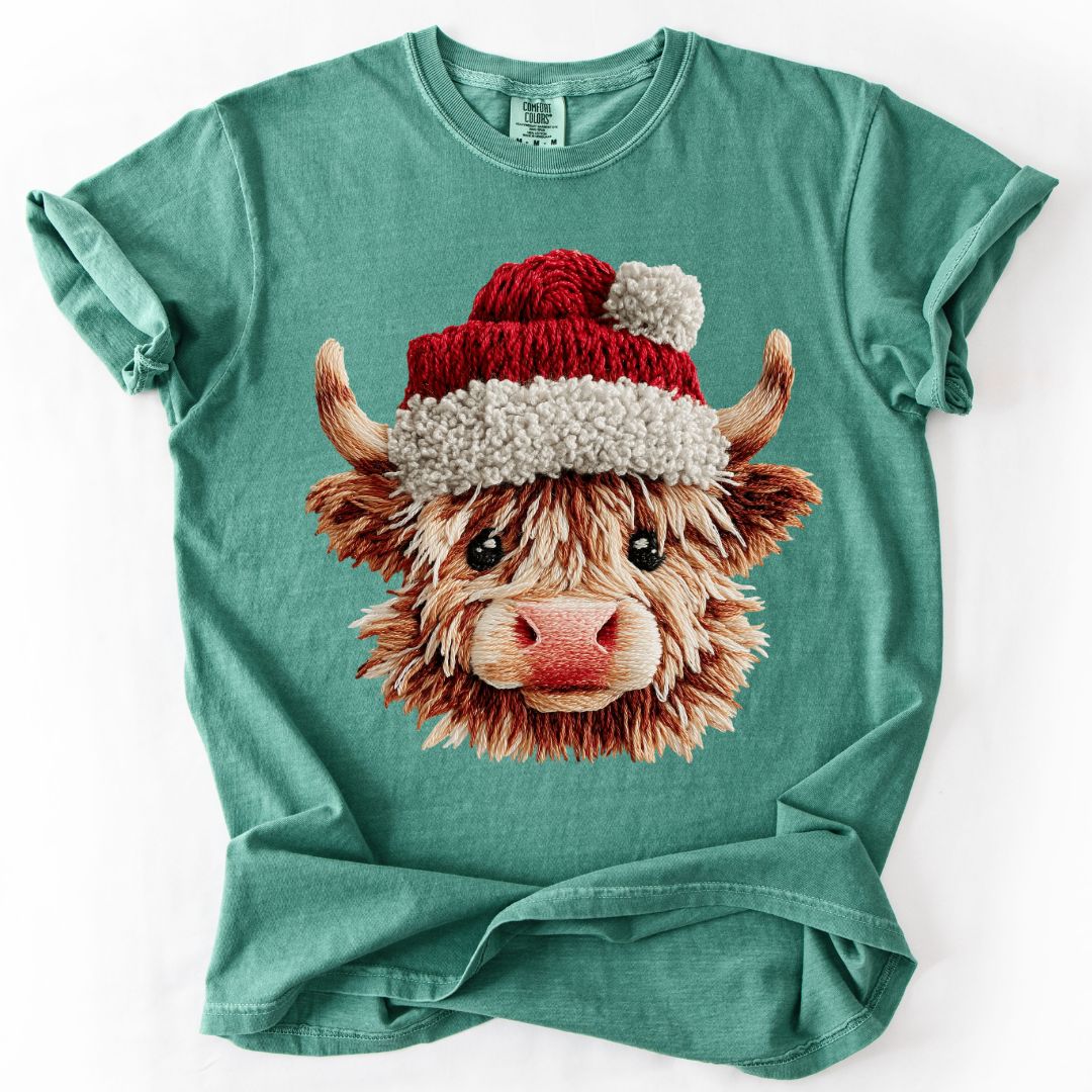 Christmas Highland Cow T-shirt