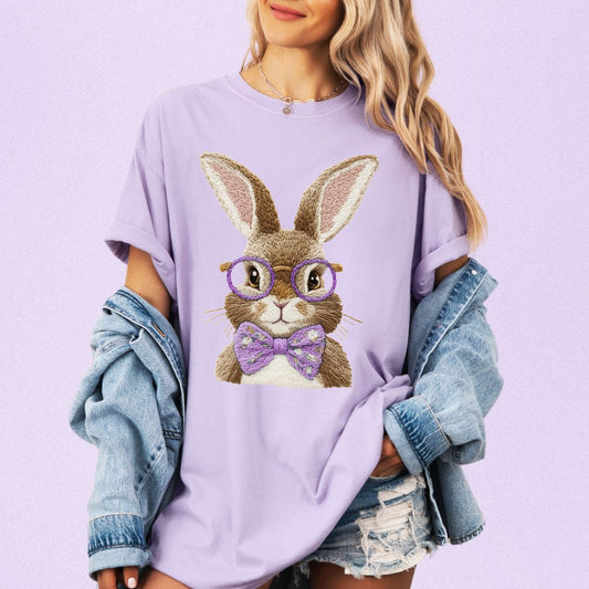 Faux Embroidered Bunny Tees