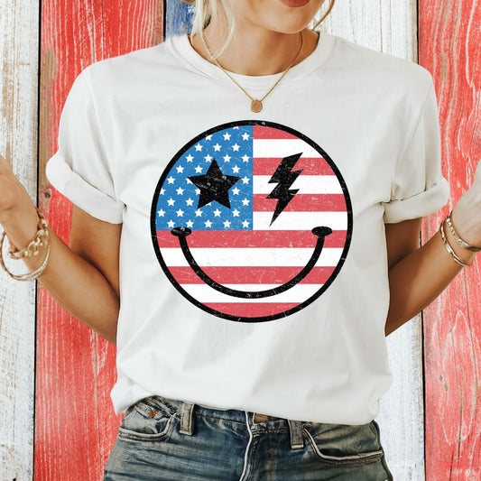 American Flag Smiley T-shirt