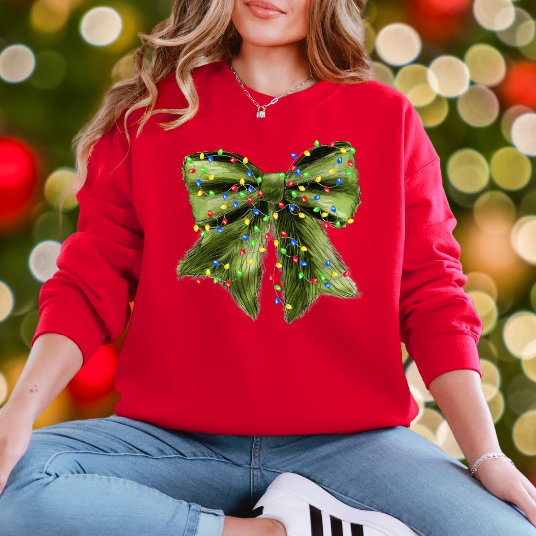 Grinch Bow with Lights
