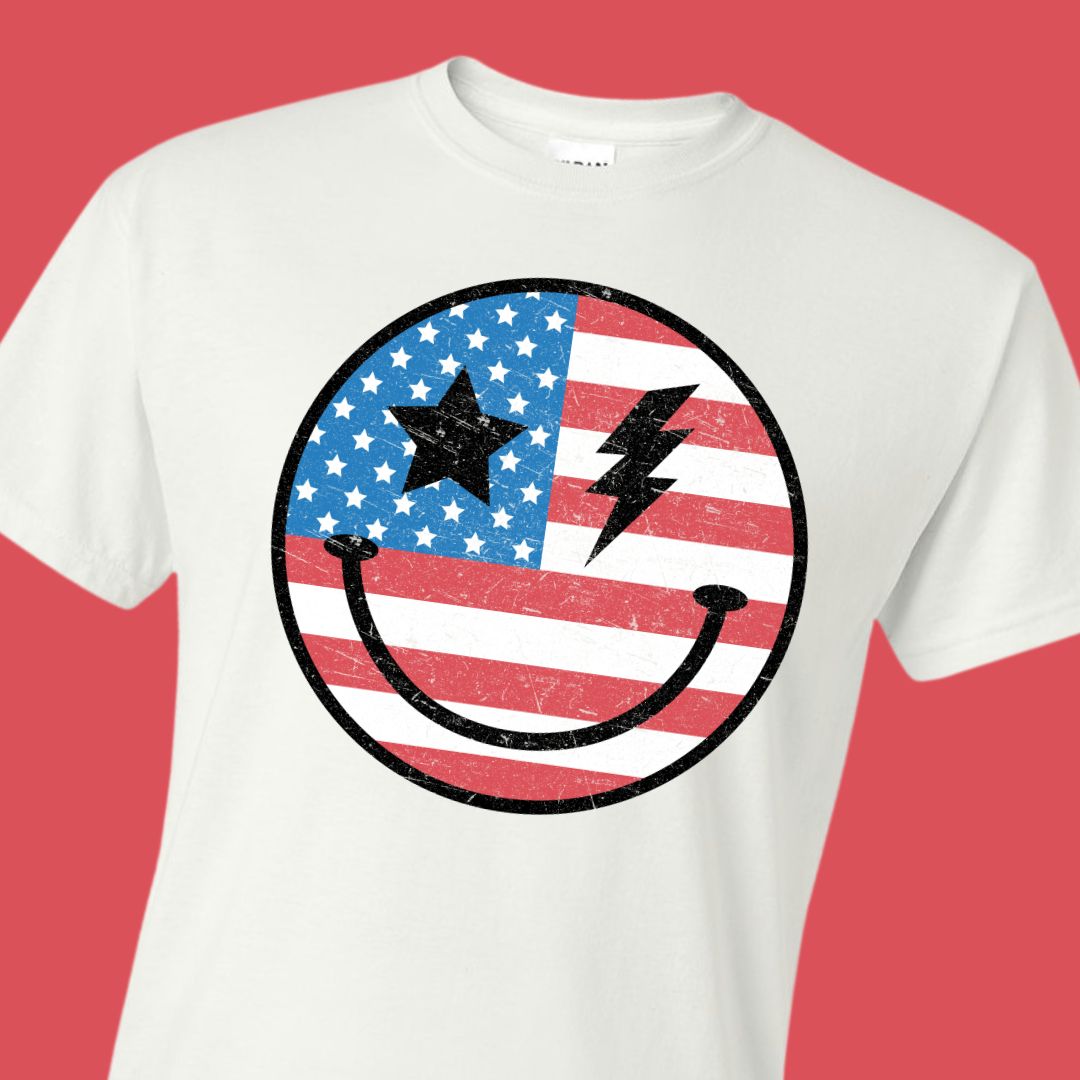 American Flag Smiley T-shirt